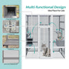 70'' Catio Outdoor Cat House, Cat Enclosure for Mulitiple Cats Large Walk in Cat Cage with Waterproof Cover, Feral Cat Shelter with 7 Platforms and 2 Resting Box Gray
