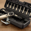 Venzo 1/4 Inch Drive Click Torque Wrench Set 2-22Nm Bicycle Maintenance for Road & Mountain Bikes, Motorcycle Multitask - Includes Allen & Torx Sockets, 4mm & 5mm
