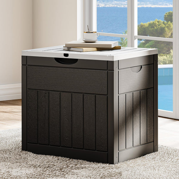 YITAHOME 30 Gallon Outdoor Storage Box, Water Resistant Resin Deck Box, Indoor Outdoor Lockable Storage Container for Patio, Garden, Cushions, Tools, Equipment