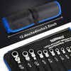 Ratcheting Combination Wrench Industrial Grade Cr-V Steel Gear (B-16Pcs Set)