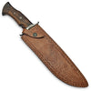 Handmade D2 Steel 14 Inches Bowie Knife with leather sheath, Hunting knife with Wood Handle and steel Guard Ideal for Bushcraft, Camping, Survival, Hunting & outdoor use