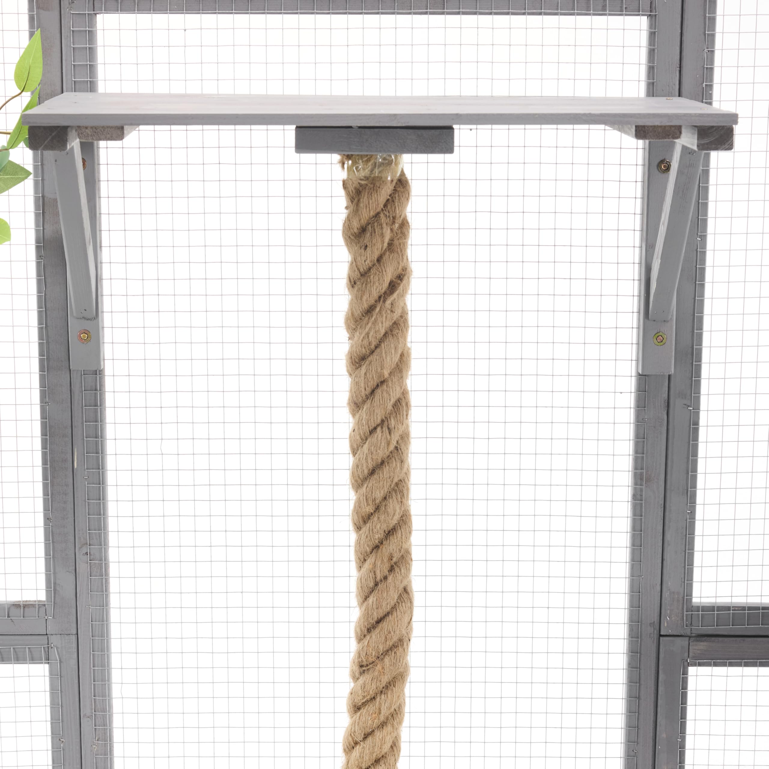 Outdoor Cat House Large Cat Enclosure, Window Catio Walk in Cage with Scratching Post, Platforms and 2 Condos, Cattery Outside Patio Cat Playpen for Mulitiple Cats
