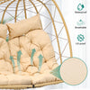 YITAHOME Patio Love Seats Chair with Stand Double Egg Chair, 2 Person Couple Wicker Rattan Chair Outdoor Egg Chair with Cushions 500lbs for Patio, Garden, Poolside and Balcony, Beige