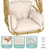 YITAHOME Hanging Egg Chair with Stand, Rattan Wicker Swing Egg Chair with Cushion, 370lbs Capacity, Foldable Hanging Basket Chair for Porch, Garden, Bedroom, Balcony - Beige
