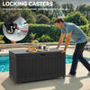 YITAHOME 90 Gallon Outdoor Storage Box with 6 Wheels, Large Double-Wall Resin Deck Box, Lockable Waterproof Outside Storage for Patio Furniture, Cushion, Pool Float, Garden Tool, Black