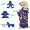 LovinPet Big Pitbull Dog PJS Wound Care/Post Surgery Dog Clothes,Anxiety Relief Onesies for Dogs,Lightweight Stretchy,Pet Pajamas for Dogs, Reflective Stripe,Fishtopia Seascape Navy Print /3XL