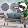 YITAHOME Wicker Outdoor Loveseat, All-Weather Patio Sofa for Balcony, Backyard, Pool, Porch, Deck, Outdoor Sectional Furniture Set with Table & Cushions - Grey
