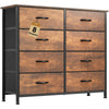 DWVO 8 Drawers Fabric Dresser, Furniture Storage Tower Cabinet, Organizer for Room, Living Room, Hallway, Closet, Sturdy Steel Frame, Wooden Top, Easy-to-Pull Fabric Bins