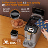 Garveehome Fully Automatic Espresso Coffee Machine with Milk Frother, 20 Bar Pressure, 15 Adjustable Grind Levels, 8-In-1 Coffee Maker with TFT Touchscreen, Removable Water Tank Cappuccino Latte Maker
