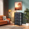 GOOBED Dresser with 4 Drawers - Fabric Storage Tower, Organizer Unit for Bedroom, Hallway, Closets - Sturdy Steel Frame, Wooden Top & Easy Pull Fabric Bins