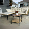 YITAHOME Patio Furniture Set, 3-Piece Outdoor Wicker Conversation Sectional L-Shaped Sofa with 4 Seater for Backyard, Porch, Boho Detachable Lounger with Cushions and Coffee Table - Beige