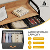 DWVO Fabric Dresser with 7 Drawers, Black Dresser & Chest of Drawers, Storage Tower with Large Capacity, Organizer Unit for Bedroom, Living Room & Closets