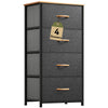 DWVO 4 Drawers Dresser, Small Dresser, Fabric Storage Tower, Chest of Drawers, Organizer Unit for Closets, Living Room, Sturdy Steel Frame, Wooden Top, Easy Pull Handle