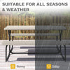 DWVO 6FT Picnic Table, Heavy Duty Outdoor Picnic Table and Bench w/Umbrella Hole, Resin Tabletop & Stable Steel Frame Ideal for Yard Patio Lawn Party, Light Brown