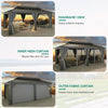 YITAHOME 12X20FT Hard Top Metal Gazebo Patios Double Roof Canopy Aluminum Frame Garden Gazebo Tent Curtains Netting for Patios Backyards Decks Lawns Gray
