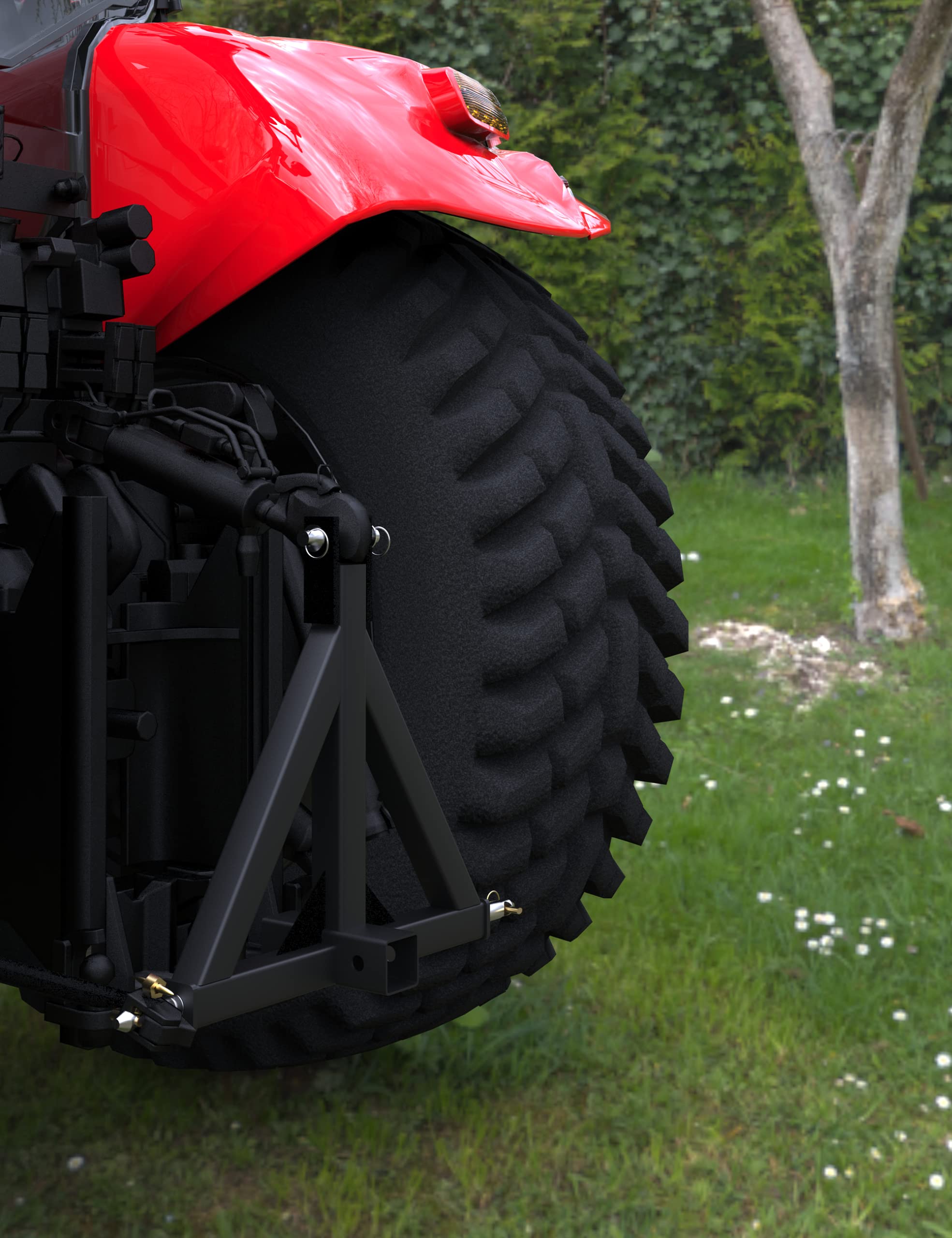 KYBOLT 3 Point 2" Trailer Hitch Receiver Heavy-Duty for Category 1 Tractors Compatible with Kubota, BX, LM25H, WLM Tractor, NorTrac, Yanmar, Kioti, Cat, John Deere