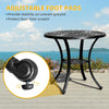 DWVO 30 Inches Round Patio Dining Table with Umbrella Hole, Antique Cast Aluminum Outdoor Bistro Table Outdoor Side Table for Backyard, Garden, Patio, Porch, Black