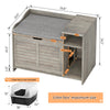 IDEALHOUSE Litter Box Enclosure with Top Opening with Cushion, Cat Litter Box Furniture Hidden, Litter Box Hidden, Cat House, Privacy Cat Litter Box Cabinet