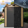 DWVO 6.2x3.4 FT Outdoor Resin Storage Shed with Floor, All-Weather Bike Storage Shed with Lockable Door, Window and Vent, Waterproof Plastic Tool Storage for Garden, Backyard, Patio, Lawn, Brown