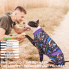 LovinPet Large Big Dog Pajamas - Post Surgery Onesie for Large Dog Breeds, Reflective Stripe, Lightweight Breatheable Stretchy Knit, Charcoal Gray Deep Sea Print, Pitbull Clothes, Pet PJ's, Black M