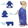 LovinPet Large Dog Pajamas, Navy Rocket and Spaceship Print, Lightweight Stretchy Knit Big Dog Pullover Shirt, Stop Shedding for Dogs, Onesies for Dogs, Pet PJ's Jumpsuit, PJ's for Pitbulls, M