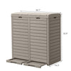 YITAHOME Outdoor Resin-Based Dual Compartment Trash Bins, 62 Gallon Capacity, Easy-to-Clean Hideaway Garbage Cans with Lid and Drip Tray (Light Brown)