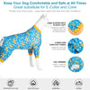 LovinPet Onsies for Dogs Large - Pet Anxiety Relief Shirt, Sun Protection, Dog Pajamas, Comfy Fabric, Bright Leopard Print, Pitbull Clothes, Recovery Shirt for Large Breed Dogs, Blue 2XL
