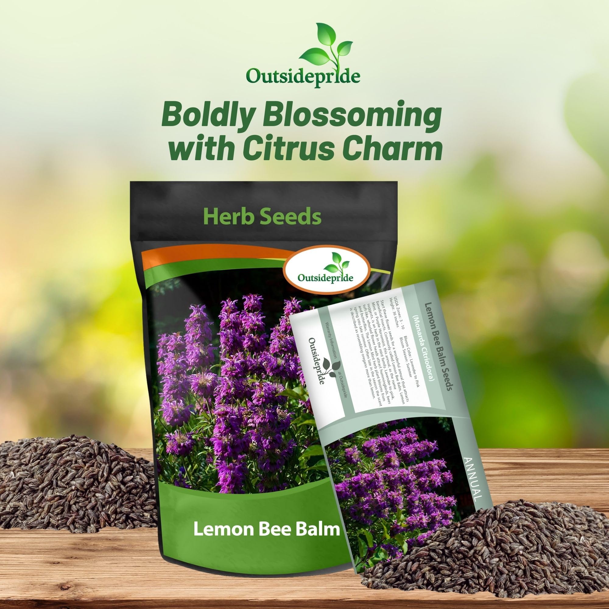 Outsidepride Lemon Bee Balm Seeds - 5000 Pcs Annual, Easy to Grow & Pollinator Friendly Monarda Citriodora Flower Seeds for Planting Fragrant Lavender Pink Blooms, Ideal for Teas & Potpourri