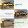 YITAHOME 12X20FT Hardtop Gazebo Double Roof Canopy Galvanized Iron Aluminum Pillar Garden Tent Curtains Netting for Patios Backyards Decks Lawns
