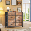 DWVO 8 Drawers Fabric Dresser, Furniture Storage Tower Cabinet, Organizer for Room, Living Room, Hallway, Closet, Sturdy Steel Frame, Wooden Top, Easy-to-Pull Fabric Bins