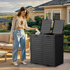 YITAHOME Outdoor Resin-Based Dual Compartment Trash Bins, 62 Gallon Capacity, Easy-to-Clean Hideaway Garbage Cans with Lid and Drip Tray (Black)