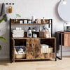 IDEALHOUSE 2024 New Cat Litter Box Enclosure, Retro Sleek Hidden Litter Box Enclosure with Shelves Storage, Wooden Cat Litter Furniture, The Purrfect Blend of Function and Style, Brown