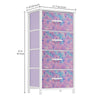 DWVO Dresser with 4 Drawers - Storage Tower Unit, Dresser for Room, Living Room, Closets - Sturdy Steel Frame, Wooden Top & Easy Pull Fabric Bins, Tie-dye Purple