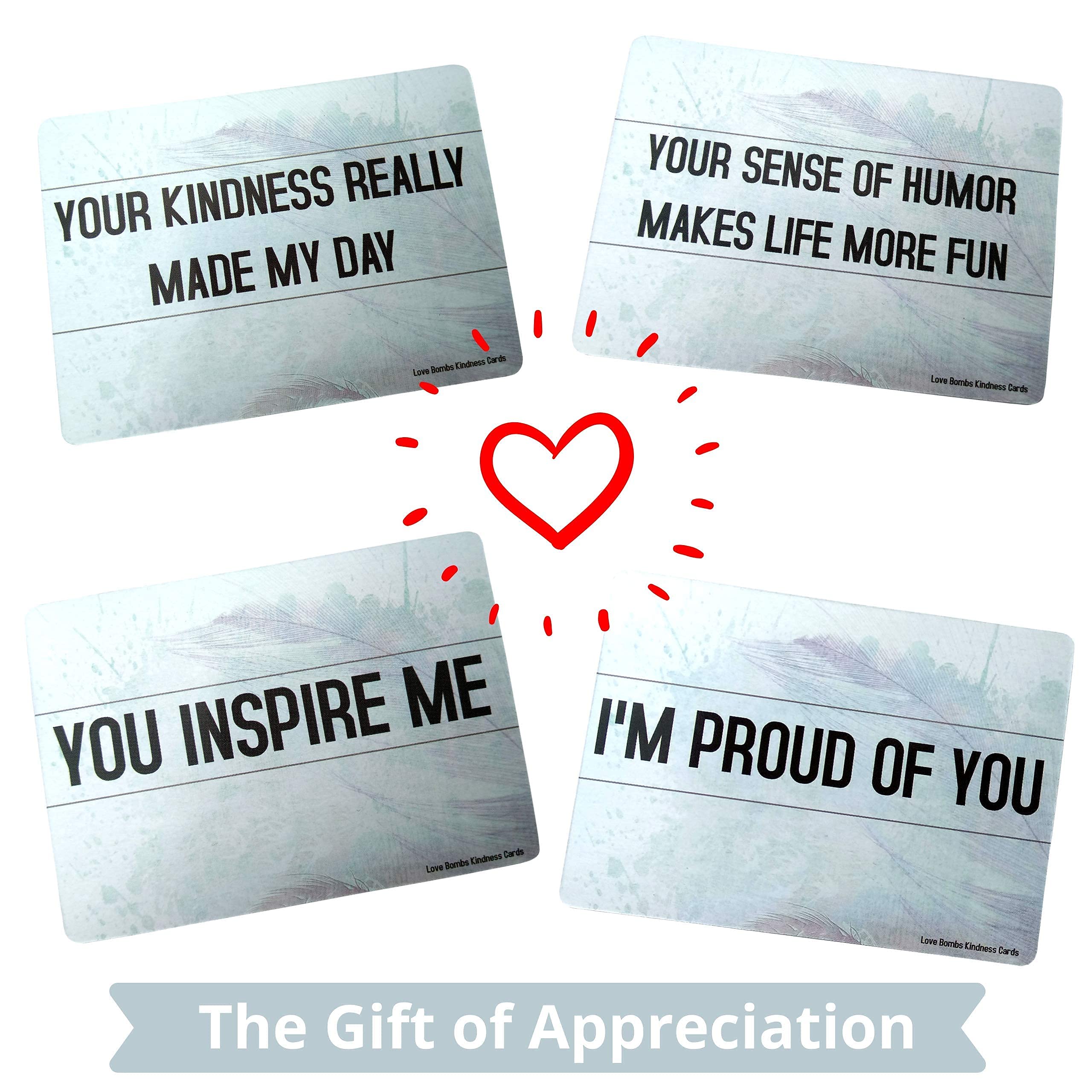 Better Me Love Bombs Kindness Cards – 111 Appreciation & Gratitude Cards, Love Notes for Him & Her, Just Because Gifts, Perfect for Valentine's Day (White & Gold)