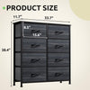 GOOBED Dresser with 8 Drawers - Fabric Storage Tower, Organizer Unit for Hallway, Closets - Sturdy Steel Frame, Wooden Top & Easy Pull Fabric Bins
