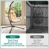 YITAHOME Hanging Egg Swing Chair Outdoor Wicker Hammock Chairs Indoor Without Stand UV Resistant Cushion 350lbs for Patio, Bedroom, Garden and Balcony, Beige