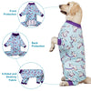 LovinPet Large Dog Pajamas PJS, Wound Care/Post Surgical Recovery Shirt for Big Dogs, Lightweight Stretchy Pullover Dog Onesie, Stop Shedding for Dogs, Magical Unicorn Rainbow Print, Pet PJ's, 2XL