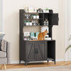 IDEALHOUSE Cat Litter Box Enclosure with Shelves and Doors,Wood Sturdy Hidden Litter Box Furniture,Indoor Cat House Furniture for Most of Litter Box,Litter Box Cabinet,Walnut Color