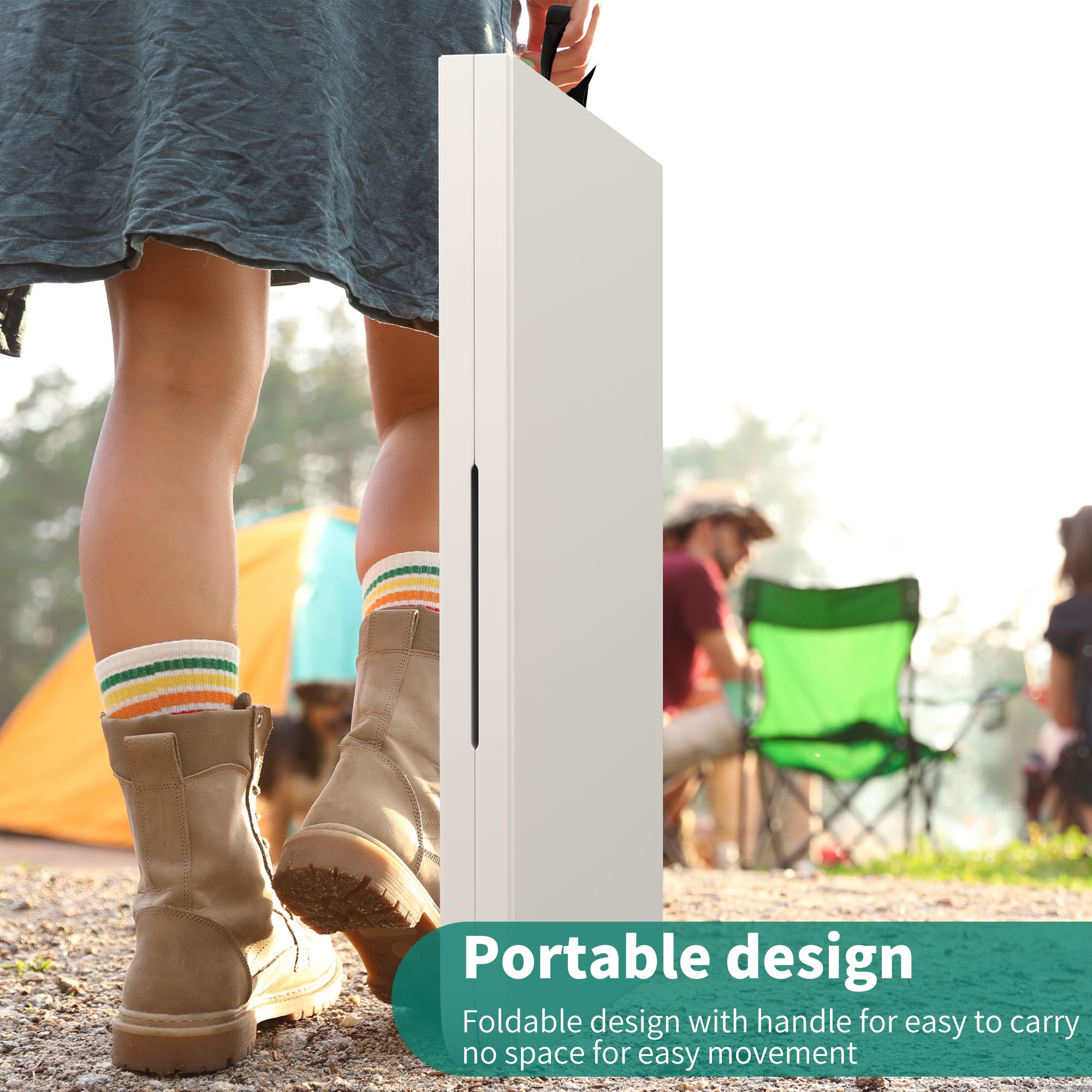 YITAHOME 6FT Folding Table, Outdoor Folding Table w/Heavy Duty HDPE Tabletop, Rectangle Folding Tables w/Portable Carrying Handle for Picnic, Parties, Camping & Indoor Activities, White