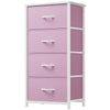 DWVO Storage Drawer with 4 Drawers - Fabric Dressers, Dresser for Living Room, Closets - Sturdy Steel Frame, Wooden Top & Easy Pull Fabric Bins, Cool Pink