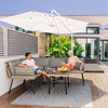 YITAHOME 4 Pieces Patio Furniture Set, Outdoor Wicker Conversation Sectional L-Shaped Sofa with 5 Seater for Backyard, Porch, Boho Detachable Lounger with Thickness Cushions and Side Table - Grey