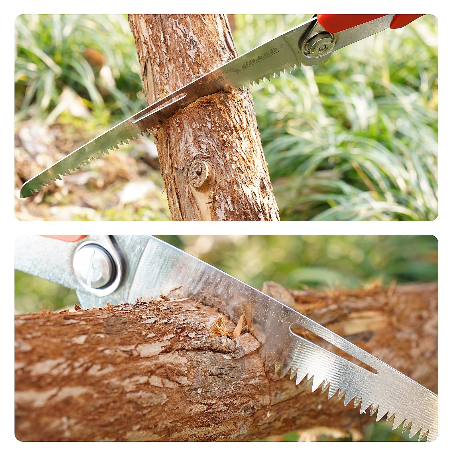 FLORA GUARD 8-Inch Folding Saw, Hand Saw for Tree Trimming, with Triple-Cut Razor Teeth for Wood Cutting, Tree Trimming, Gardening, Professional Camping Survival Tools