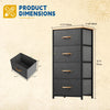 DWVO 4 Drawers Dresser, Small Dresser, Fabric Storage Tower, Chest of Drawers, Organizer Unit for Closets, Living Room, Sturdy Steel Frame, Wooden Top, Easy Pull Handle
