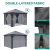 YITAHOME 10x10ft Gazebo Hardtop Outdoor Polycarbonate Canopy with Netting and Shaded Curtains, Aluminum Frame Garden Tent for Patio, Backyard, Deck and Lawns