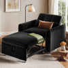 YITAHOME Convertible Sofa Chair Bed, 3-in-1 Sleeper Sofa with Pull-Out Bed, Velvet Fabric Single Sleeper Chair with Reclining and Button Tufted Backrest, Modern Lounge Chair for Small Space, Black