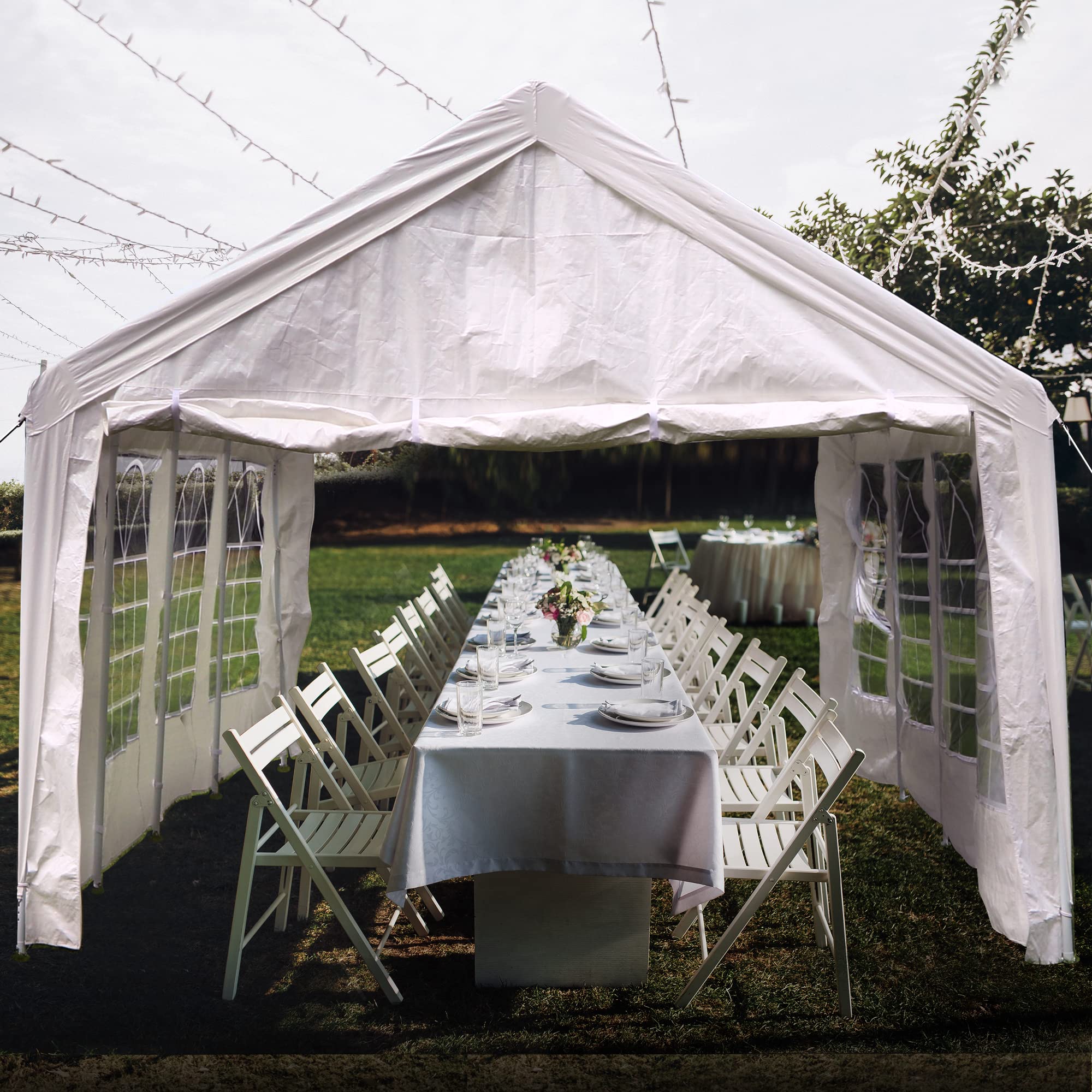 YITAHOME 13x26FT Party Tent Wedding Tent Heavy Duty Event Shelters Outdoor Canopy Upgraded Galvanized Steel Carport with Removable Sidewall Windows for Commercial and Parties