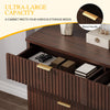 DWVO Fluted 6 Drawer Dressers, 47.5