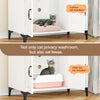 GarveeLife Litter Box Enclosure with Shelves, Cabinet, Hidden Cat Box Furniture, Scratching Mat, Wood Sturdy Washroom Storage, Indoor House, White