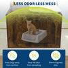 Litter Box Enclosure with Cat Tree, Corner Kitty Litter Box Enclosure Furniture Dog Proof Wooden Cats Cabinet with Condo, Plush Hammock, Scratching Post and Play Ball