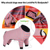 LovinPet Large Dog Pajamas, Cotton Multicolor Stripe Big Dog Shirt, Stop Shedding for Dogs, Full Body Dog Onesie, Pet Pajamas for Dogs, Pet PJ's, 3XL